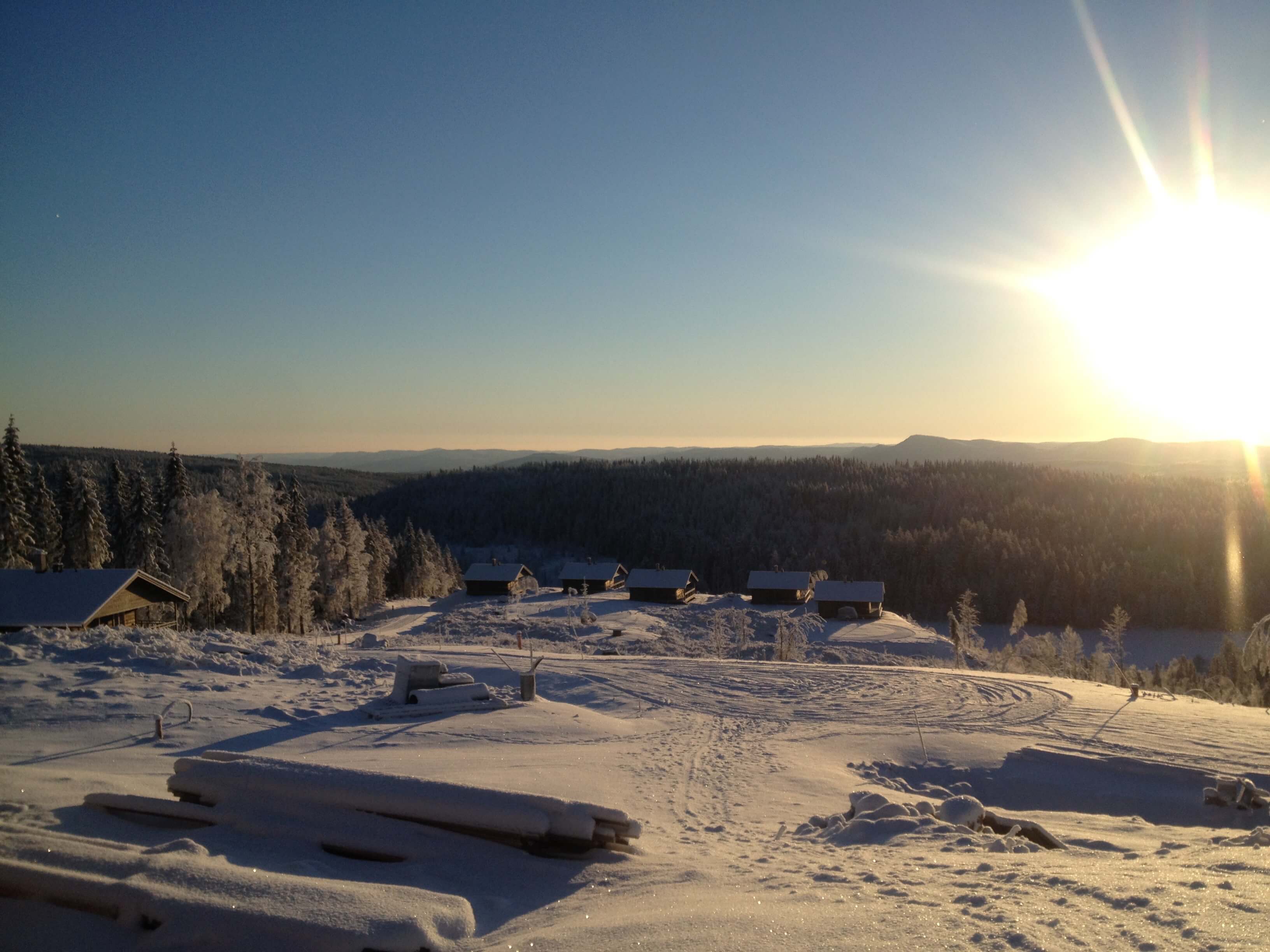 Utsikt över Mattilamäki vinter